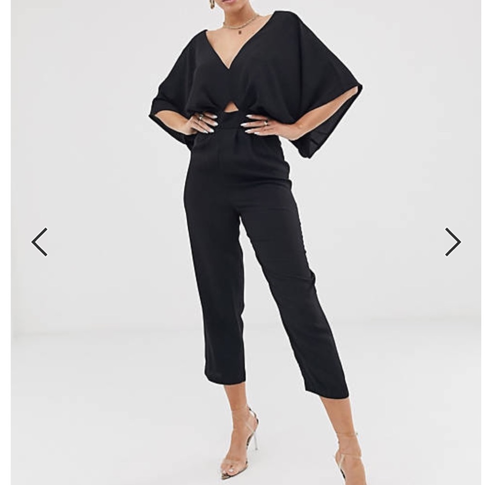 ASOS Black jumpsuit with kimono sleeve and peg leg